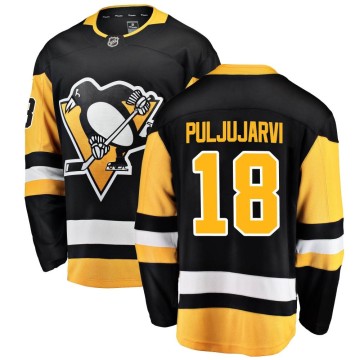 Breakaway Fanatics Branded Men's Jesse Puljujarvi Pittsburgh Penguins Home Jersey - Black
