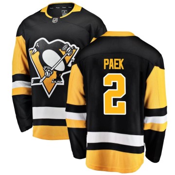 Breakaway Fanatics Branded Men's Jim Paek Pittsburgh Penguins Home Jersey - Black