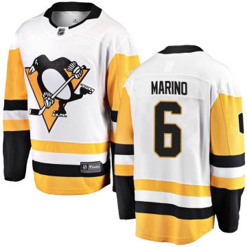Breakaway Fanatics Branded Men's John Marino Pittsburgh Penguins Away Jersey - White