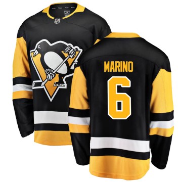 Breakaway Fanatics Branded Men's John Marino Pittsburgh Penguins Home Jersey - Black
