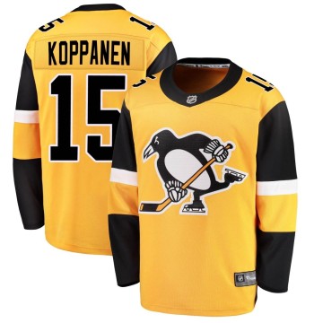 Breakaway Fanatics Branded Men's Joona Koppanen Pittsburgh Penguins Alternate Jersey - Gold