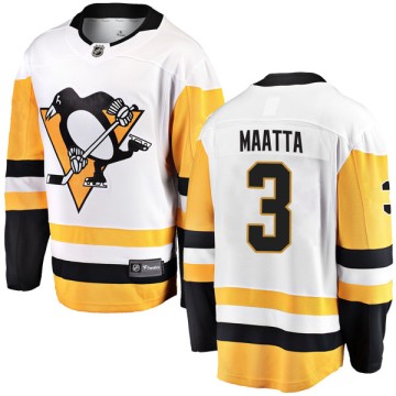 Breakaway Fanatics Branded Men's Olli Maatta Pittsburgh Penguins Away Jersey - White