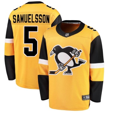 Breakaway Fanatics Branded Men's Ulf Samuelsson Pittsburgh Penguins Alternate Jersey - Gold