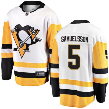 Breakaway Fanatics Branded Men's Ulf Samuelsson Pittsburgh Penguins Away Jersey - White