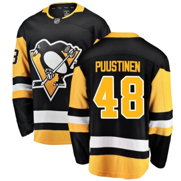 Breakaway Fanatics Branded Men's Valtteri Puustinen Pittsburgh Penguins Home Jersey - Black