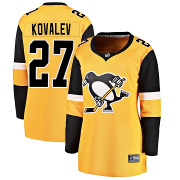 Breakaway Fanatics Branded Women's Alex Kovalev Pittsburgh Penguins Alternate Jersey - Gold