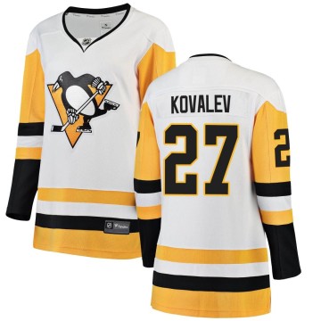 Breakaway Fanatics Branded Women's Alex Kovalev Pittsburgh Penguins Away Jersey - White
