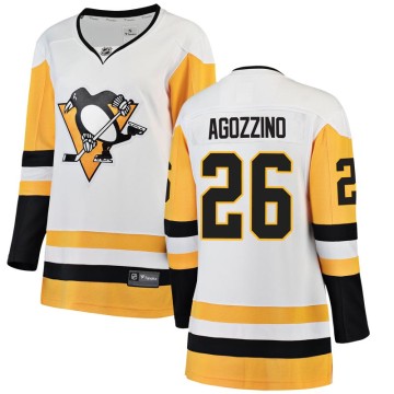 Breakaway Fanatics Branded Women's Andrew Agozzino Pittsburgh Penguins Away Jersey - White