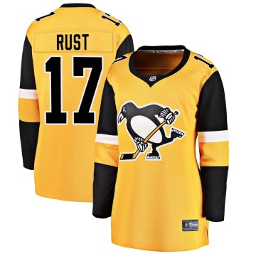 Breakaway Fanatics Branded Women's Bryan Rust Pittsburgh Penguins Alternate Jersey - Gold