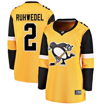 Breakaway Fanatics Branded Women's Chad Ruhwedel Pittsburgh Penguins Alternate Jersey - Gold