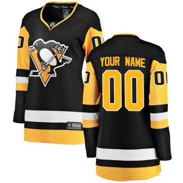 Breakaway Fanatics Branded Women's Custom Pittsburgh Penguins Custom Home Jersey - Black