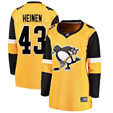 Breakaway Fanatics Branded Women's Danton Heinen Pittsburgh Penguins Alternate Jersey - Gold