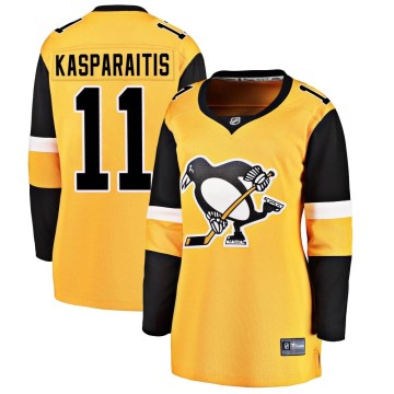 Breakaway Fanatics Branded Women's Darius Kasparaitis Pittsburgh Penguins Alternate Jersey - Gold