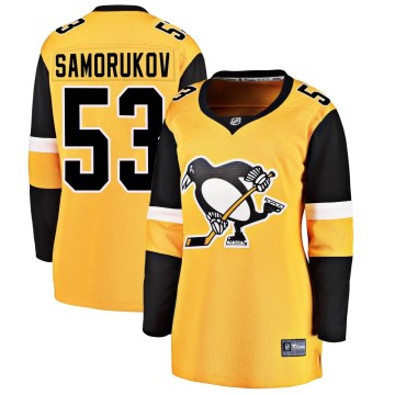 Breakaway Fanatics Branded Women's Dmitri Samorukov Pittsburgh Penguins Alternate Jersey - Gold