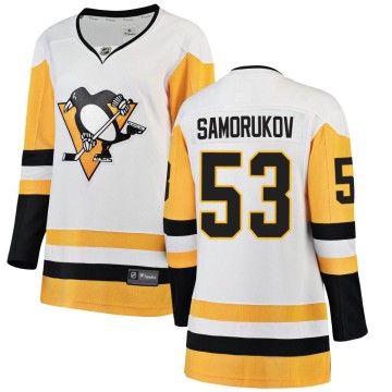 Breakaway Fanatics Branded Women's Dmitri Samorukov Pittsburgh Penguins Away Jersey - White