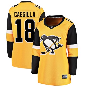 Breakaway Fanatics Branded Women's Drake Caggiula Pittsburgh Penguins Alternate Jersey - Gold