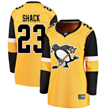 Breakaway Fanatics Branded Women's Eddie Shack Pittsburgh Penguins Alternate Jersey - Gold