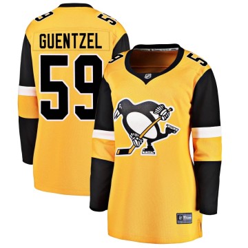 Breakaway Fanatics Branded Women's Jake Guentzel Pittsburgh Penguins Alternate Jersey - Gold