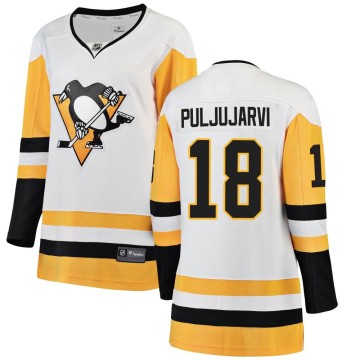 Breakaway Fanatics Branded Women's Jesse Puljujarvi Pittsburgh Penguins Away Jersey - White