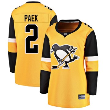 Breakaway Fanatics Branded Women's Jim Paek Pittsburgh Penguins Alternate Jersey - Gold
