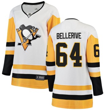 Breakaway Fanatics Branded Women's Jordy Bellerive Pittsburgh Penguins Away Jersey - White