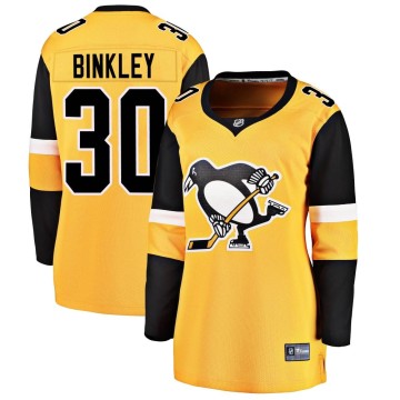 Breakaway Fanatics Branded Women's Les Binkley Pittsburgh Penguins Alternate Jersey - Gold