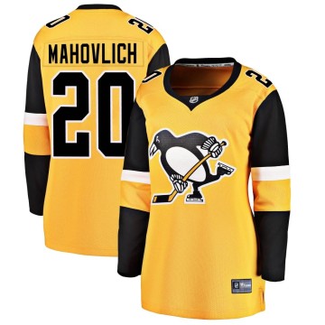 Breakaway Fanatics Branded Women's Peter Mahovlich Pittsburgh Penguins Alternate Jersey - Gold