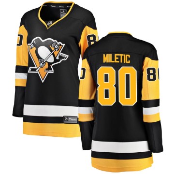 Breakaway Fanatics Branded Women's Sam Miletic Pittsburgh Penguins Home Jersey - Black