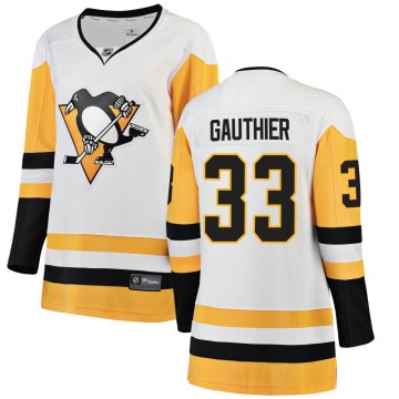 Breakaway Fanatics Branded Women's Taylor Gauthier Pittsburgh Penguins Away Jersey - White