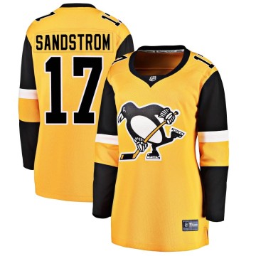 Breakaway Fanatics Branded Women's Tomas Sandstrom Pittsburgh Penguins Alternate Jersey - Gold