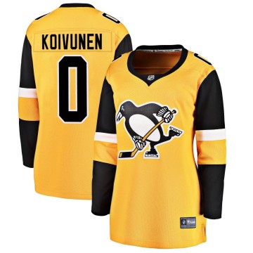 Breakaway Fanatics Branded Women's Ville Koivunen Pittsburgh Penguins Alternate Jersey - Gold