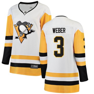 Breakaway Fanatics Branded Women's Yannick Weber Pittsburgh Penguins Away Jersey - White