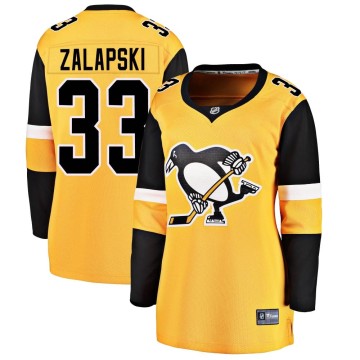 Breakaway Fanatics Branded Women's Zarley Zalapski Pittsburgh Penguins Alternate Jersey - Gold