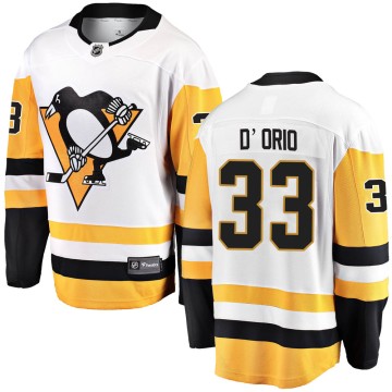 Breakaway Fanatics Branded Youth Alex D'Orio Pittsburgh Penguins Away Jersey - White