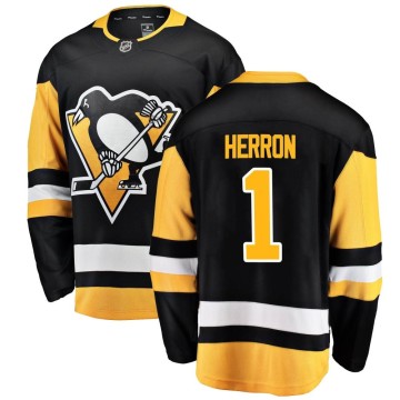 Breakaway Fanatics Branded Youth Denis Herron Pittsburgh Penguins Home Jersey - Black