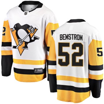 Breakaway Fanatics Branded Youth Emil Bemstrom Pittsburgh Penguins Away Jersey - White