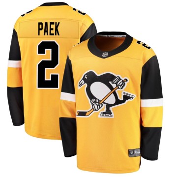 Breakaway Fanatics Branded Youth Jim Paek Pittsburgh Penguins Alternate Jersey - Gold