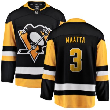 Breakaway Fanatics Branded Youth Olli Maatta Pittsburgh Penguins Home Jersey - Black