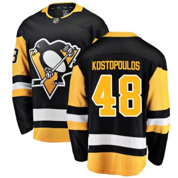 Breakaway Fanatics Branded Youth Tom Kostopoulos Pittsburgh Penguins Home Jersey - Black