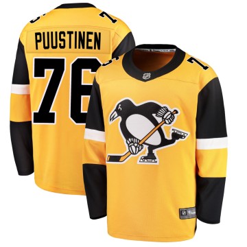 Breakaway Fanatics Branded Youth Valtteri Puustinen Pittsburgh Penguins Alternate Jersey - Gold
