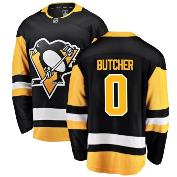 Breakaway Fanatics Branded Youth Will Butcher Pittsburgh Penguins Home Jersey - Black