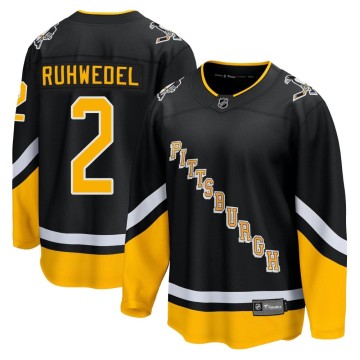 Premier Fanatics Branded Men's Chad Ruhwedel Pittsburgh Penguins 2021/22 Alternate Breakaway Player Jersey - Black