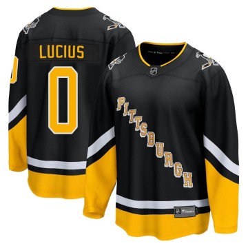 Premier Fanatics Branded Men's Cruz Lucius Pittsburgh Penguins 2021/22 Alternate Breakaway Player Jersey - Black