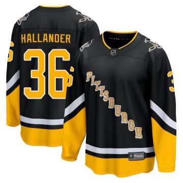 Premier Fanatics Branded Men's Filip Hallander Pittsburgh Penguins 2021/22 Alternate Breakaway Player Jersey - Black