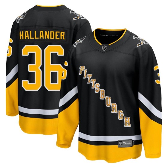 Premier Fanatics Branded Men's Filip Hallander Pittsburgh Penguins 2021/22 Alternate Breakaway Player Jersey - Black