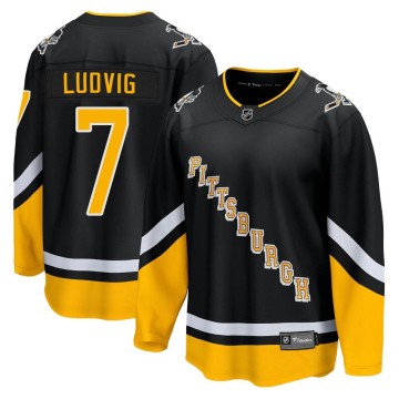 Premier Fanatics Branded Men's John Ludvig Pittsburgh Penguins 2021/22 Alternate Breakaway Player Jersey - Black