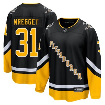 Premier Fanatics Branded Men's Ken Wregget Pittsburgh Penguins 2021/22 Alternate Breakaway Player Jersey - Black