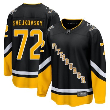 Premier Fanatics Branded Men's Lukas Svejkovsky Pittsburgh Penguins 2021/22 Alternate Breakaway Player Jersey - Black