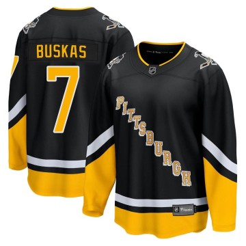 Premier Fanatics Branded Men's Rod Buskas Pittsburgh Penguins 2021/22 Alternate Breakaway Player Jersey - Black