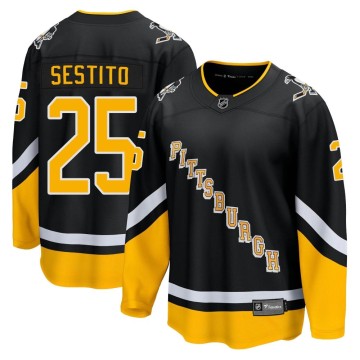 Premier Fanatics Branded Men's Tom Sestito Pittsburgh Penguins 2021/22 Alternate Breakaway Player Jersey - Black